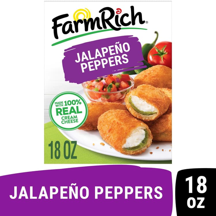 Farm Rich Breaded Jalapeno Peppers Stuffed With 100% Real Cream Cheese