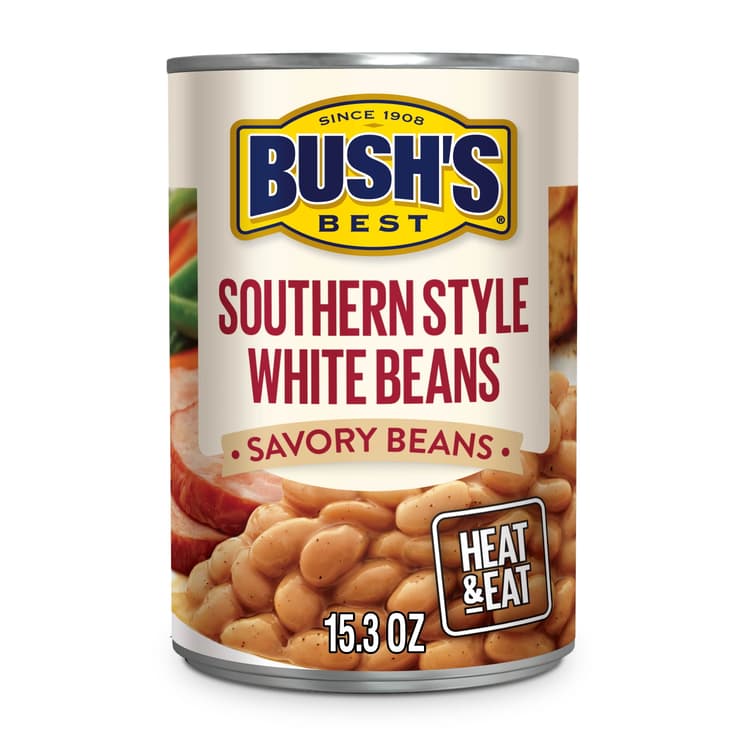 Bush&Apos;S Savory Beans Southern Style White Beans, Canned Beans With Onions Garlic &Amp; Bacon