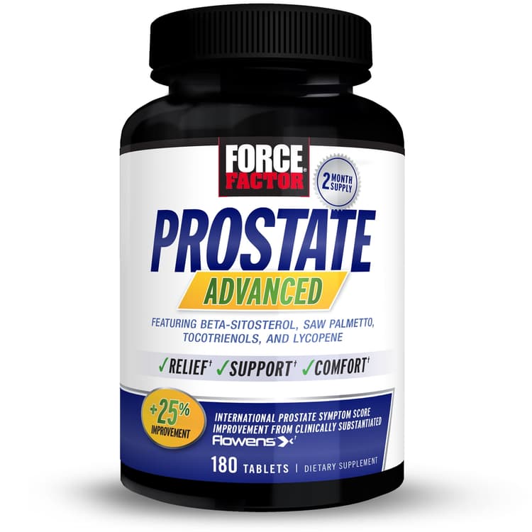 Force Factor Prostate Advanced, Health Supplement For Men For Reducing Nighttime Bathroom Trips, Bladder & Urinary Relief, Normal Size Support, With Saw Palmetto, Beta-Sitosterol, Pygeum