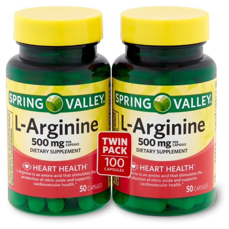 Spring Valley L Arginine Amino Acid Supplements, 2 Capsules Per Serving