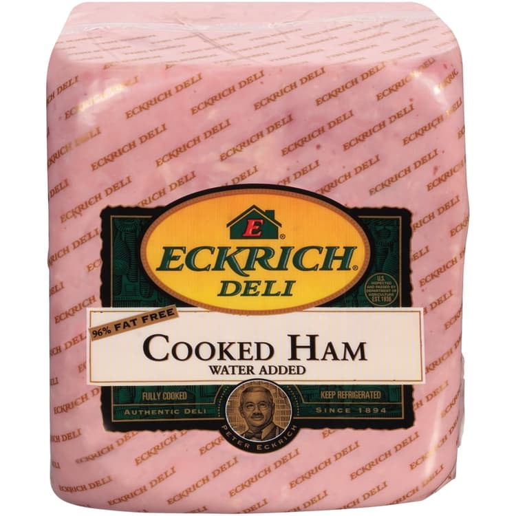 Eckrich Deli Cooked Ham, Fully Cooked, 96% Fat Free, Water Added