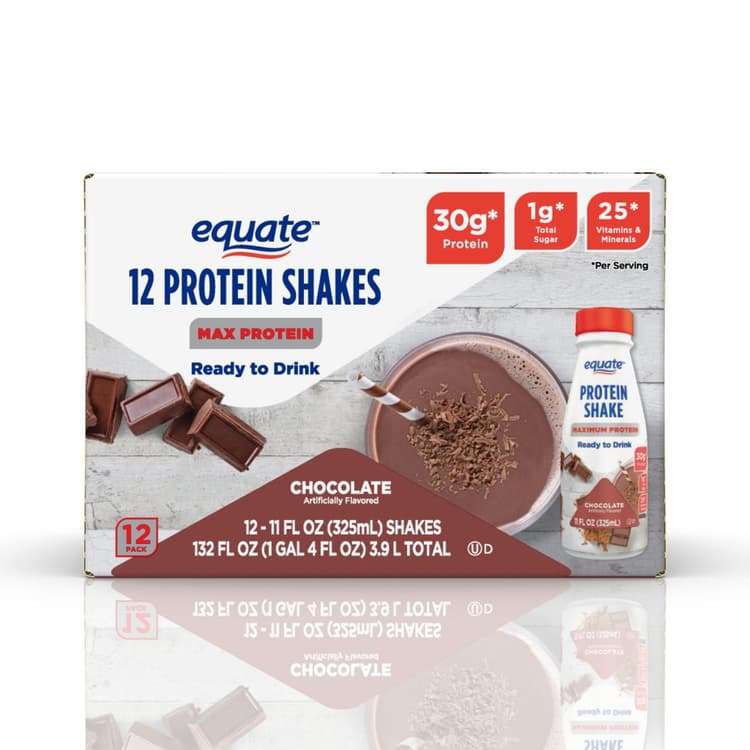 Equate Max Protein Shakes, Chocolate