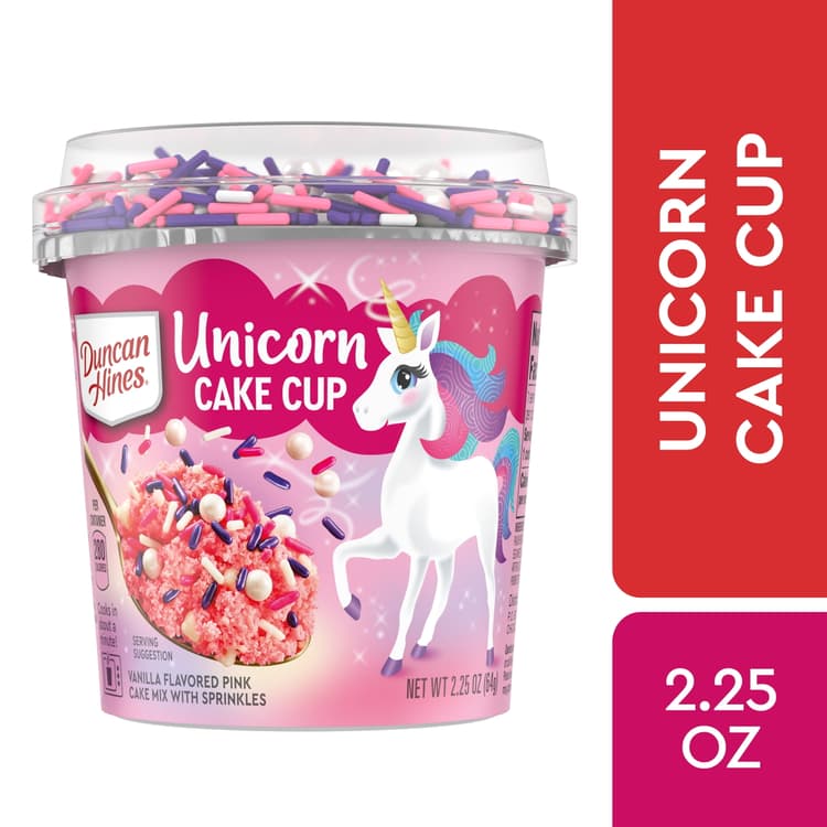 Duncan Hines Unicorn Cake Cup, Vanilla Cake Mix With Sprinkles