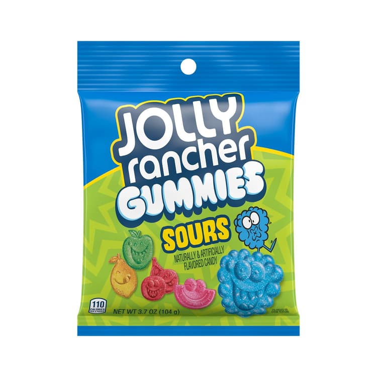 Jolly Rancher, Sours Assorted Fruit Flavored Gummies Candy, Movie Theater Snack