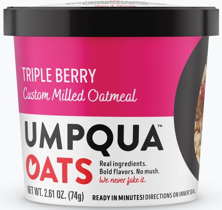Umpqua Oats Oatmeal Cup, Triple Berry, Single