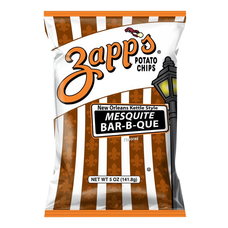 Zapp'S Potato Chips, Mesquite Bar-B-Que Flavored, New Orleans Kettle Style