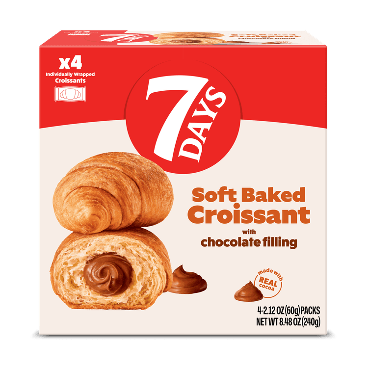 7Days Soft Croissant, Chocolate Croissant (), On The Go Breakfast Pastry, Individually Wrapped (, Pack Of