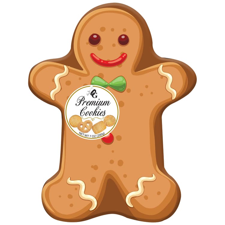 Gingerbread Man Premium Butter Cookie Tin