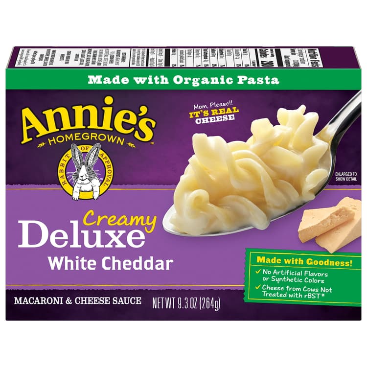 Annies Macaroni & Cheese Sauce, Creamy Deluxe White Cheddar
