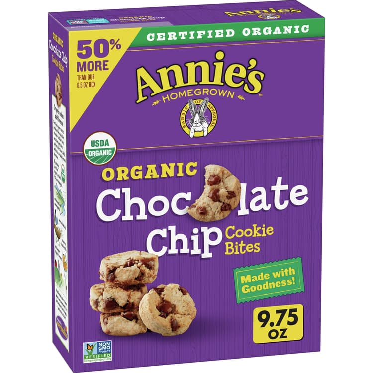 Annie'S Homegrown Organic Cookie Bites Chocolate Chip