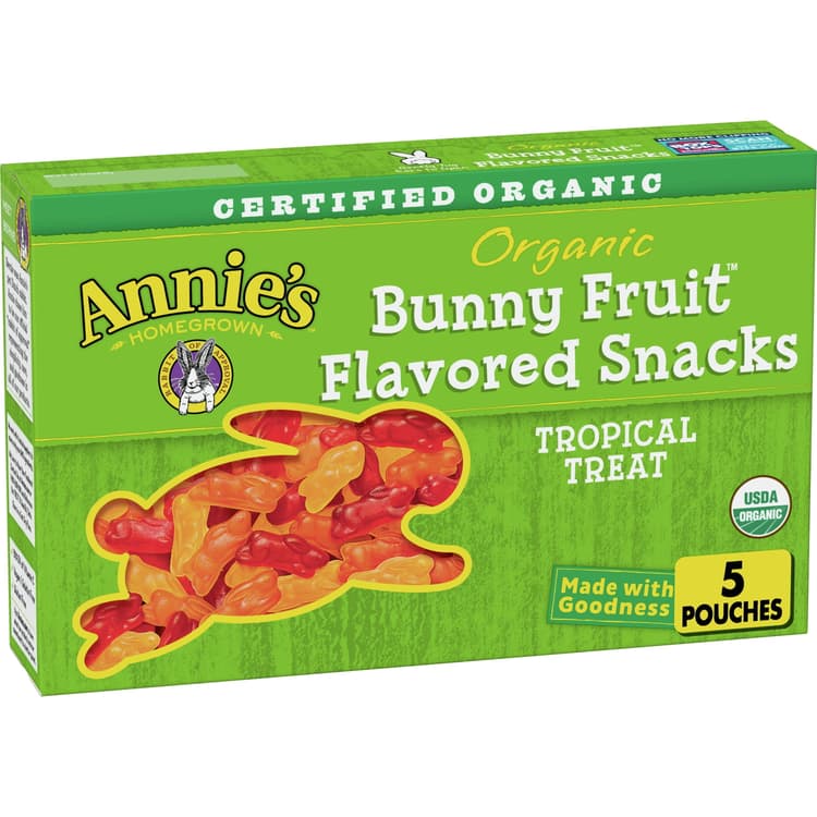 Annie'S - Organic Bunny Fruit Snack Tropical Treat