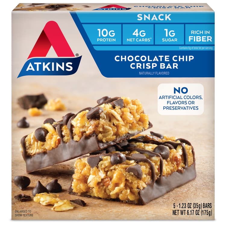 Atkins Crisp Bars, Chocolate Chip