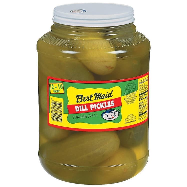 Best Maid Whole Dill Pickles, 1 Gallon, Kosher Certified, 12-16 Whole Dills Per