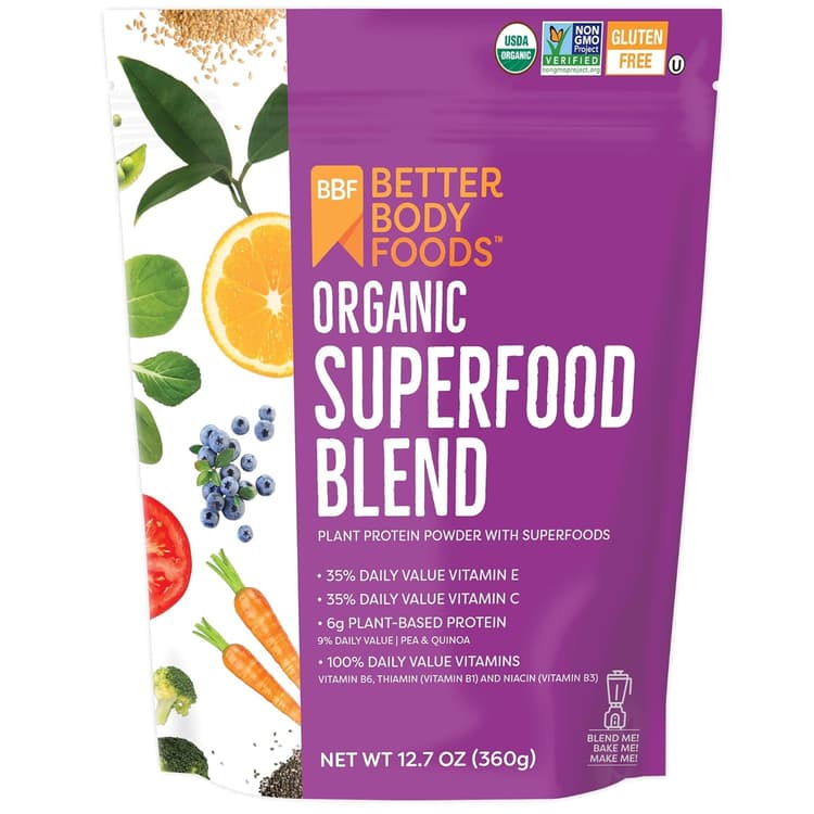 Betterbody Foods Organic Superfood Blend, Plant Protein Powder