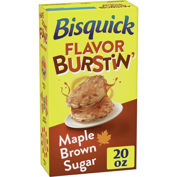 Bisquick Pancake Mix, Complete, Flavor Burstin', Maple Brown Sugar