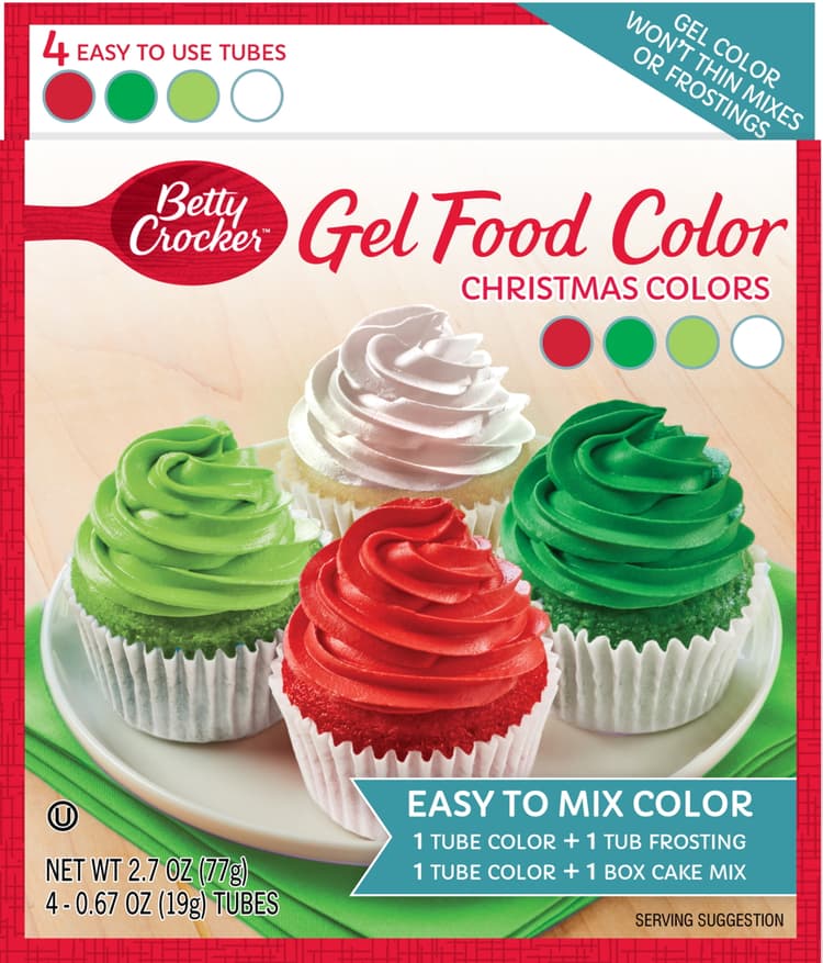 Betty Crocker Gel Food Coloring Christmas Set