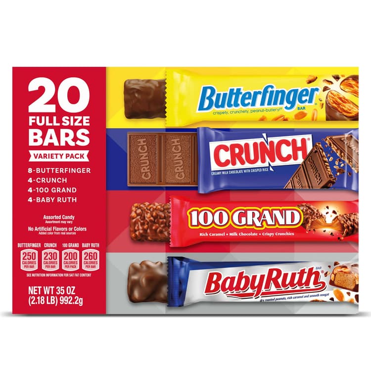Butterfinger, Crunch, Baby Ruth And 100 Grand, Full Size, Easter Basket Stuffers