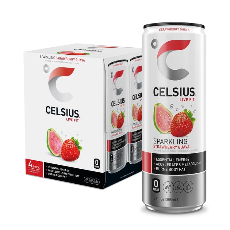 Celsius Energy Drink, Strawberry Guava, Sparkling