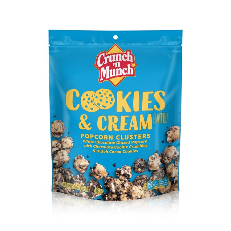 Crunch 'N Munch Popcorn Clusters, Cookies & Cream Flavored