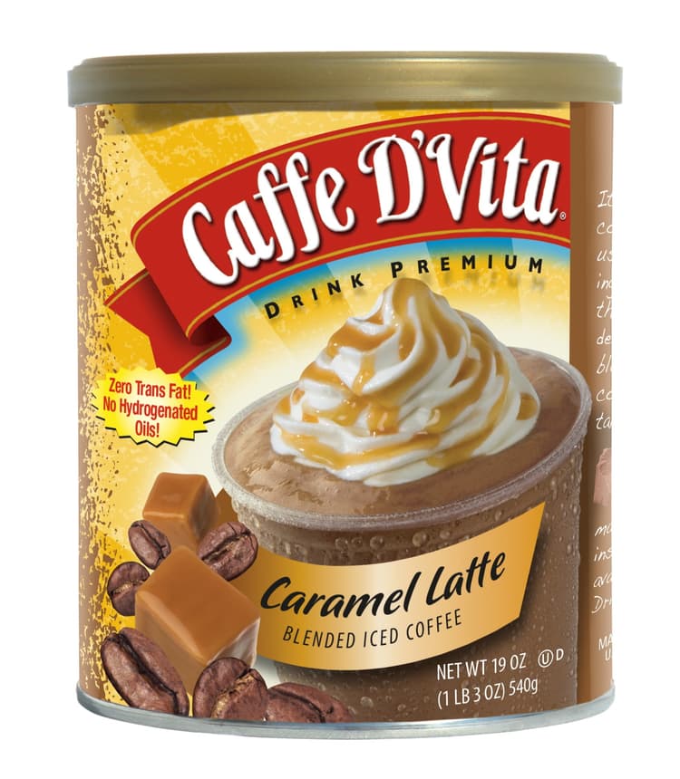 Caffe D Vita Iced Coffee, Blended, Caramel Latte