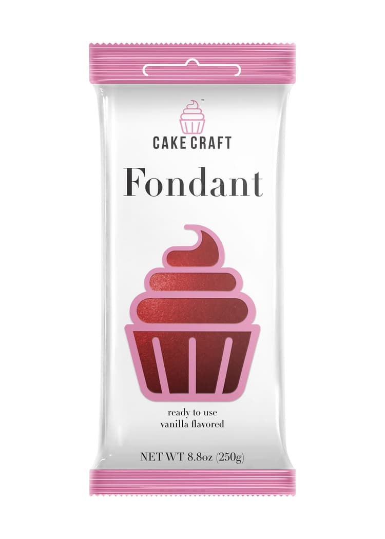 Cake Craft Ruby Red Fondant Icing, Vanilla Flavored