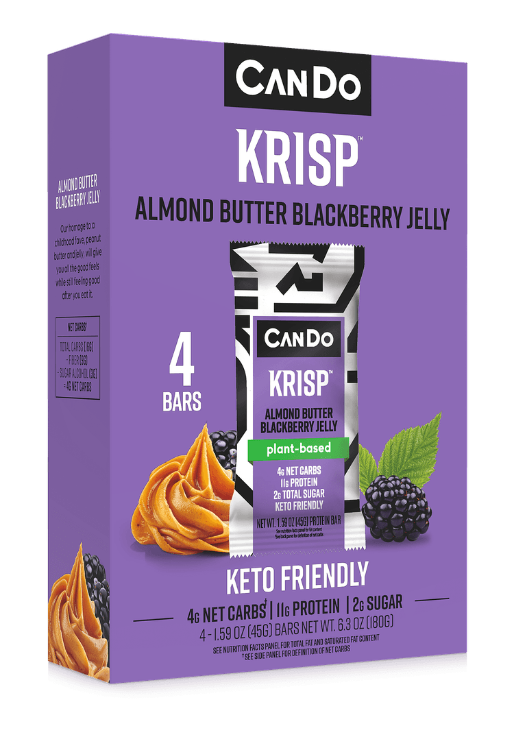 Cando Krisp Protein-Rich Snack Bars, Almond Butter And Blackberry Jelly