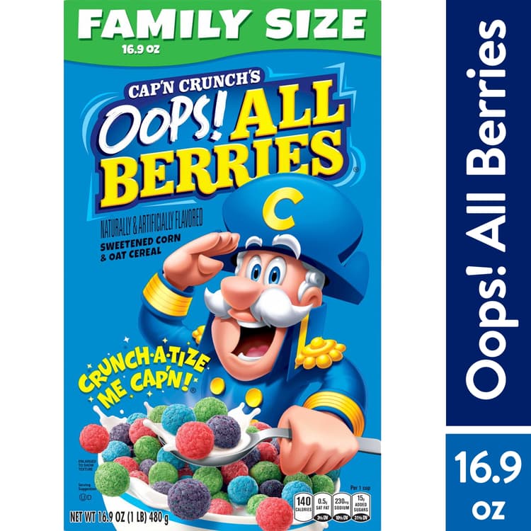 Cap'n Crunch's Oops! All Berries Sweetened Corn & Oat Cereal