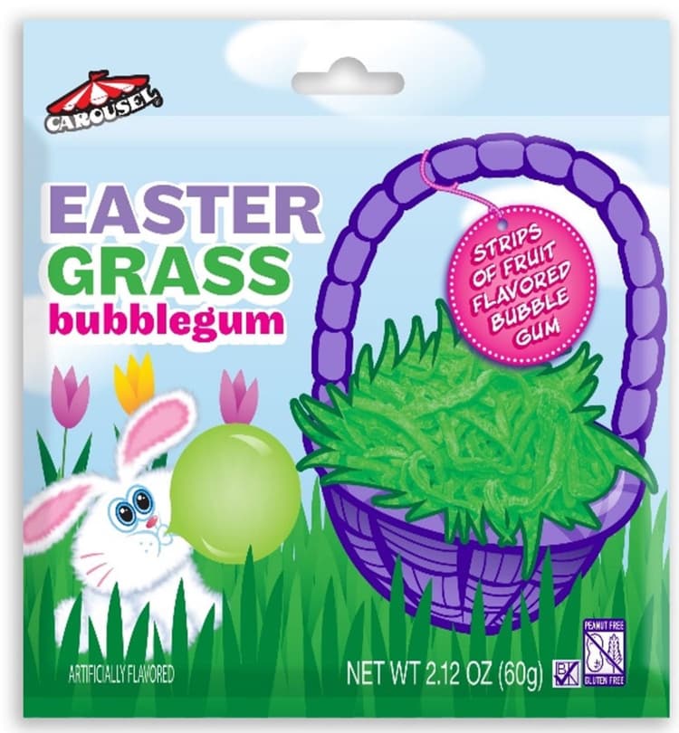 Carousel Fruit Flavored Easter Grass Bubblegum