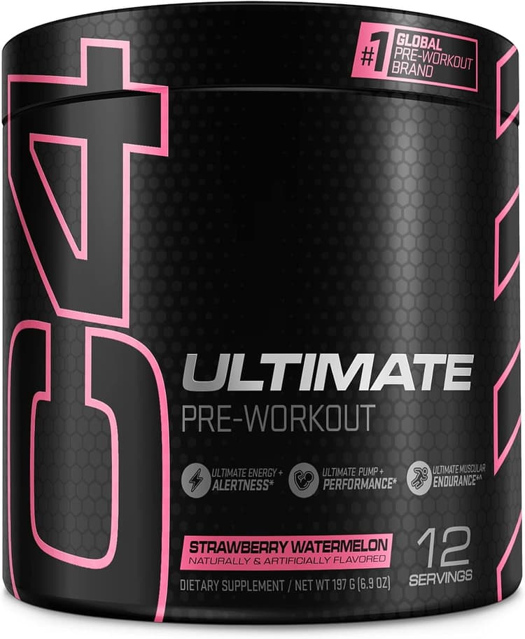 Cellucor C4 Ultimate Pre Workout Powder Strawberry Watermelon Sugar Free Preworkout Energy Supplement For Men & Women Caffeine, Beta Alanine ,2 Patented Creatines