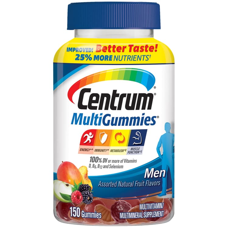 Centrum Multigummies Men'S Multivitamin Supplement Gummies, Fruit Flavors