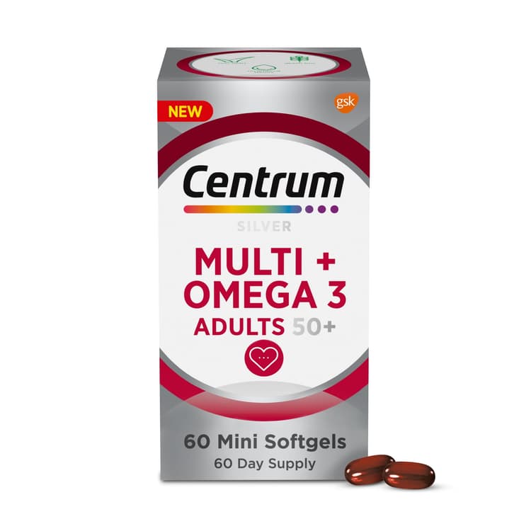Centrum Silver Adults 50 + Multi+Omega 3, Multivitamin With Omega