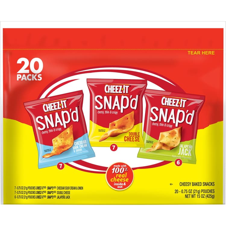 Cheez-It Snap'D Variety Pack Cheese Cracker Chips