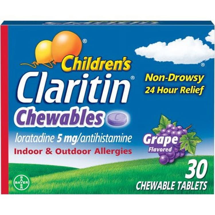 Claritin Children'S Grape Flavored Antihistamine Loratadine Chewable
