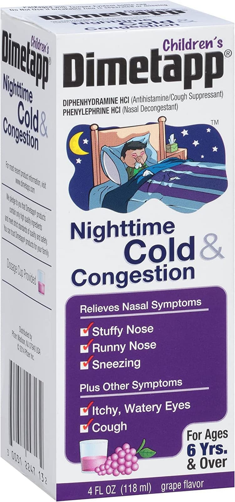 Dimetapp Cold & Cough, Nighttime, Children'S, Grape Flavor
