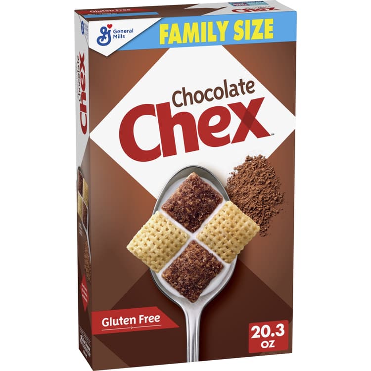 General Mills Naturally Flavored Chocolate Chex Gluten Free Sweetened Rice Cereal