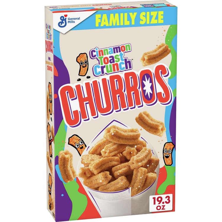 Churros Cinnamon Toast Crunch Breakfast Cereal, Family Size Cereal