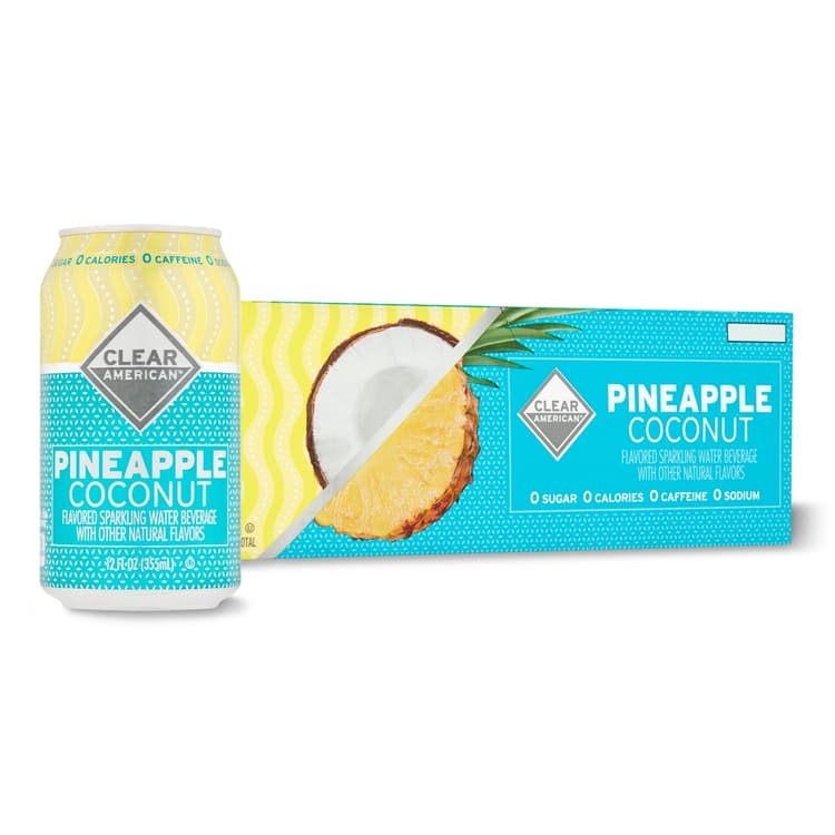 Clear American Sparkling Water, Pineapple Coconut