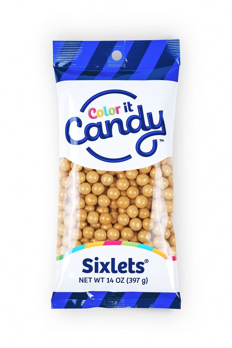 Color It Candy Shimmer Gold Decorative Candy Buffet Sixlets