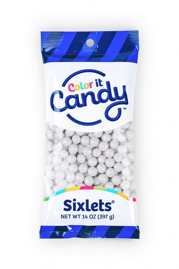 Color It Candy White Decorative Candy Buffet Sixlets