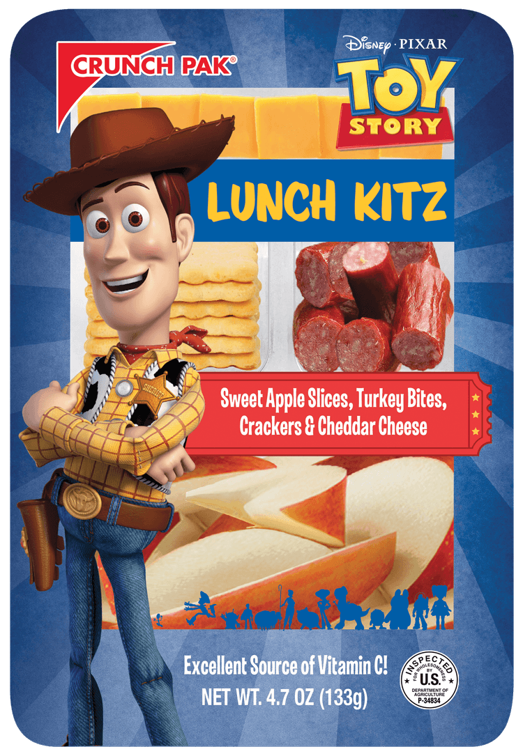 Crunch Pak Snack Featuring Disney Toy Story With Sweet Sliced Apples, Cheddar Cheese, Turkey Bites & Crackers