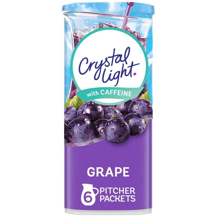 Crystal Light Grape Naturally Flavored Powdered Drink Mix With Caffeine Pitcher