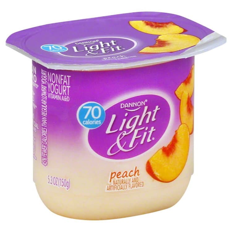 Dannon Yogurt, Fat Free, Peach, Original