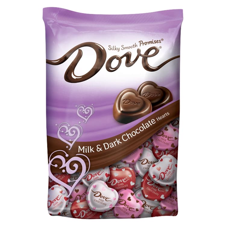Dove Candy, Milk Chocolate & Dark Chocolate, Hearts