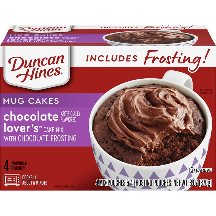 Duncan Hines Mug Cakes Chocolate Lover'S Cake Mix With Chocolate Frosting