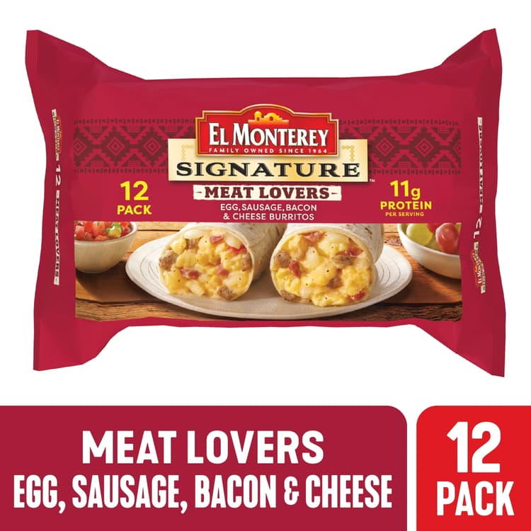 El Monterey Signature Meat Lovers Breakfast Burritos