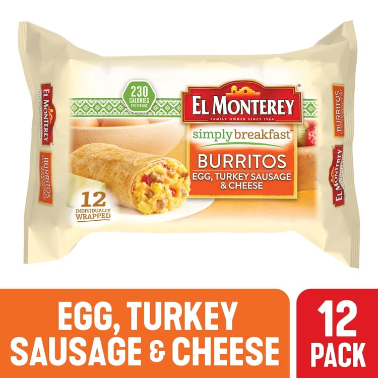 El Monterey, Simply Breakfast - Burritos, Egg, Turkey Sausage & Cheese