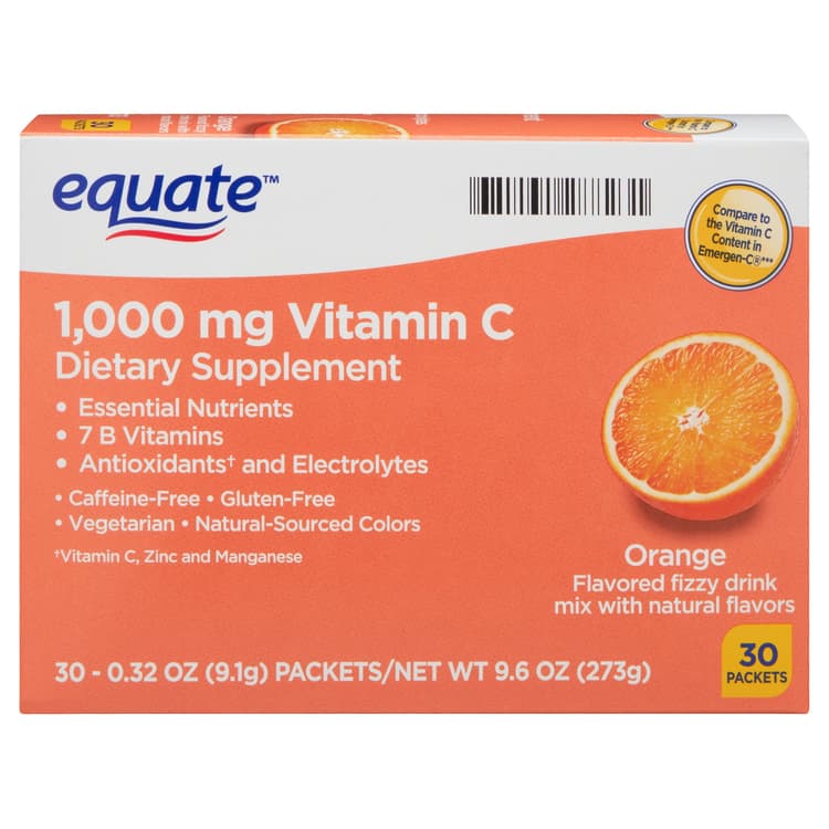 Equate Vitamin C Supplement, Orange Flavor, Powder, Over The Counter
