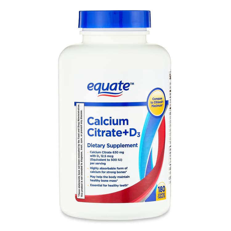 Equate Calcium Citrate+D3 Dietary Supplement