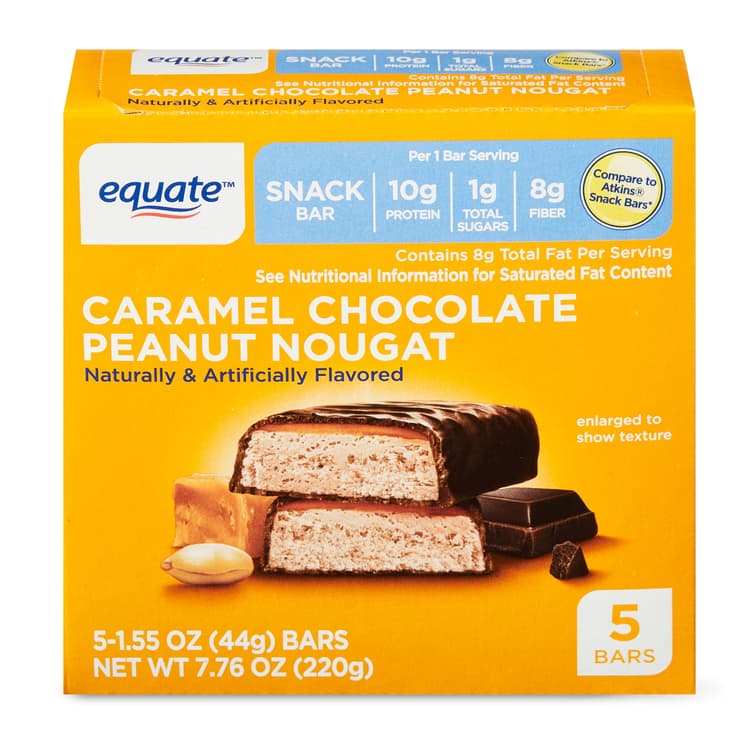 Equate Caramel Chocolate Peanut Nougat Snack Bar