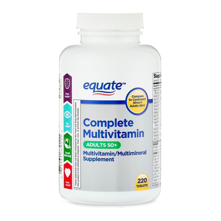 Equate Complete Multivitamin/Multimineral Supplement Tablets, Adults 50+